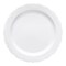White with Silver Vintage Rim Round Disposable Plastic Appetizer/Salad Plates - 7.5" (120 Plates)